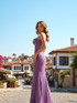 Strapless Embellished Mermaid Maxi Dress Magenta