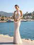 Halter Pearl Sequin Maxi Dress White Nude