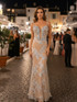 Crystal Embellished Maxi Dress Nude