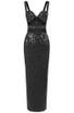 Crystal Cut Out Bustier Maxi Dress Black