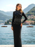Long Sleeve Embellished Detail Maxi Dress Black