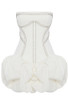 Strapless Studded Puff Dress White