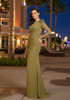 Long Sleeve Crystal Maxi Dress Green