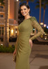 Long Sleeve Crystal Maxi Dress Green
