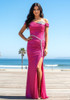 Bardot Crystal Sparkly Maxi Dress Hot Pink