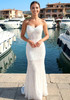 Strapless Pearl Sequin Maxi Dress White