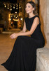 Draped A Line Maxi Dress Black
