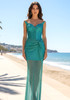 Strapless Bustier Sparkly Maxi Dress Green
