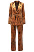 Long Sleeve Animal Print Suit Light Brown