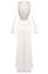 Long Sleeve Backless Maxi Dress White