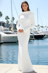 Long Sleeve Backless Maxi Dress White