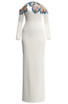 Long Sleeve Sequin Bardot Maxi Dress White