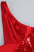 Silk Bustier Sequin Maxi Dress Red