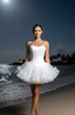 Strapless Crystal Mesh A Line Dress White