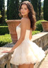 Strapless Crystal Mesh A Line Dress Ivory