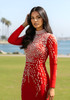 Long Sleeve Pearl Backless Maxi Dress Red