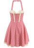 Halter Gingham Skater Dress Red