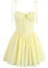 Broderie Corset Skater Dress Yellow