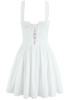 Lace Insert Corset A Line Dress White