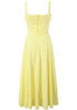 Corset A Line Two Piece Midi Dress Yellow