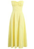 Corset A Line Two Piece Midi Dress Yellow