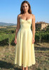 Bustier Skater Midi Dress Yellow