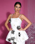 Floral Peplum Maxi Dress White