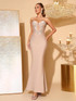Strapless Crystal Pearl Maxi Dress Nude
