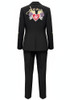 Embroidered Suit Black