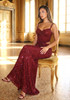 Draped Design Sparkly Maxi Dress Burgundy