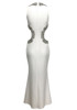 Crystal Cut Out Detail Maxi Dress White