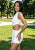 Draped Two Piece Dress White