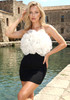 Halter Ruffle Dress Black Ivory