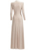 Long Sleeve Embellished Maxi Dress Nude