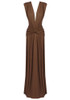 Backless Draped Maxi Dress Brown