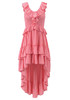 Ruffle High Low Dress Pink