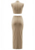 Draped Cut Out Maxi Dress Nude