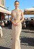 Draped Cut Out Maxi Dress Nude
