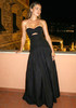Strapless Cut Out Detail A Line Maxi Dress Black