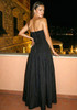 Strapless Cut Out Detail A Line Maxi Dress Black