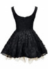 Sequin Floral Skater Dress Black