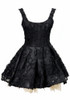 Sequin Floral Skater Dress Black