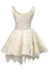 Sequin Floral Skater Dress Ivory