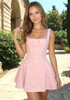 Bow Detail Corset Skater Dress Pink
