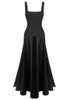 Asymmetric Cut A Line Maxi Dress Black