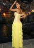 Strapless Sequin Ruffle Maxi Dress Yellow