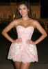 Strapless Lace A Line Dress Pink