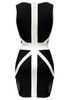 Mesh Insert Colorblock Dress Black White