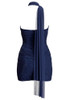 Halter Scarf Draped Sparkly Dress Blue