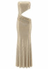 Strapless Sparkly Maxi Dress Nude